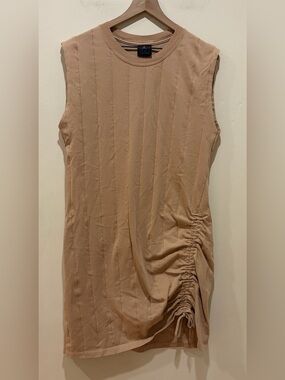Air Jordan Tan Beige Sleeveless Tank Style Dress with Side Cinch Women’s Medium